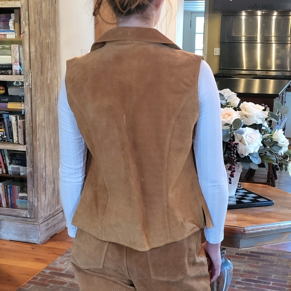 Bill Blass Jeans vtg suede leather pants and vest size 8 - Picture 4 of 12